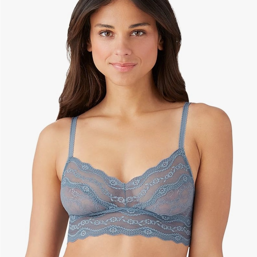b.tempt'd by Wacoal Lace Kiss Bralette Bra 910182 S NWOT Infinity Blue
